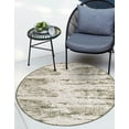 thumbnail image 1 of Unique Loom Outdoor Modern Collection Area Rug - Cartago (4' Round Green/Ivory), 1 of 6