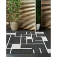 thumbnail image 1 of Unique Loom Outdoor Modern Collection Area Rug - Checker (10' Square Black and White), 1 of 6
