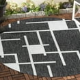 thumbnail image 1 of Unique Loom Outdoor Modern Collection Area Rug - Checker (3' 1" Round Black and White), 1 of 9