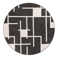 thumbnail image 1 of Unique Loom Outdoor Modern Collection Area Rug - Checker (6' 1" Round Black and White), 1 of 8