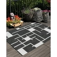 thumbnail image 1 of Unique Loom Outdoor Modern Collection Area Rug - Checker (7' 10" x 10' Rectangle Black and White), 1 of 6