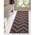 thumbnail image 1 of Unique Loom Outdoor Modern Collection Area Rug - Chevron (2' 2" x 6' Runner Brown/Black), 1 of 7