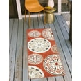 thumbnail image 1 of Unique Loom Outdoor Modern Collection Area Rug - Circles (2' x 6' 1" Runner Terracotta/Burgundy), 1 of 7