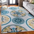 thumbnail image 1 of Unique Loom Outdoor Modern Collection Area Rug - Circles (5' x 8' Rectangle Cream/Black), 1 of 10