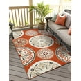 thumbnail image 1 of Unique Loom Outdoor Modern Collection Area Rug - Circles (5' x 8' Rectangle Terracotta/Burgundy), 1 of 7