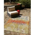 thumbnail image 1 of Unique Loom Outdoor Modern Collection Area Rug - Crumpled (6' x 9' Rectangle Multi/Gold), 1 of 7