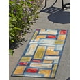 thumbnail image 1 of Unique Loom Outdoor Modern Collection Area Rug - Cubed (2' x 3' 11" Runner Multi/Blue), 1 of 11