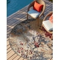 thumbnail image 1 of Unique Loom Outdoor Modern Collection Area Rug - Foliage (4' 1" Round Multi/Gray), 1 of 9