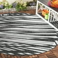 thumbnail image 1 of Unique Loom Outdoor Modern Collection Area Rug - Greyscale (6' 1" Round Black and White), 1 of 9