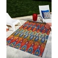 thumbnail image 1 of Unique Loom Outdoor Modern Collection Area Rug - Ikat (7' 1" x 10' Rectangle Multi/Burgundy), 1 of 11