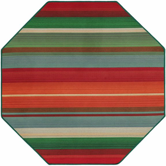 Unique Loom Outdoor Modern Collection Area Rug - Jaco (4' 1" Octagon Multi/Light Blue)