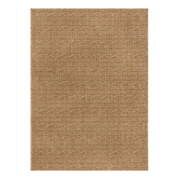 Unique Loom Outdoor Modern Collection Area Rug - Links (2' 2" x 3' 1" Rectangle Light Brown/Brown)