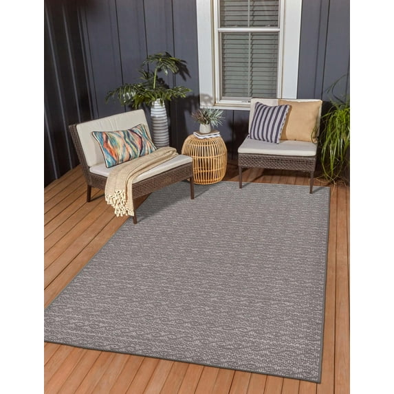 Unique Loom Outdoor Modern Collection Area Rug - Links (3' 3" x 5' 1" Rectangle Gray/Silver)