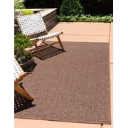 Unique Loom Outdoor Modern Collection Area Rug - Links (5' 3" x 8' Rectangle Brown/Black)