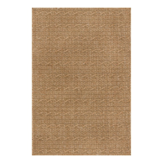 Unique Loom Outdoor Modern Collection Area Rug - Links (5' 3" x 8' Rectangle Light Brown/Brown)