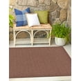 thumbnail image 1 of Unique Loom Outdoor Modern Collection Area Rug - Links (6' 1" Square Brown/Black), 1 of 6