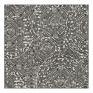 Unique Loom Outdoor Modern Collection Area Rug - Maze (10' Square Black and White)