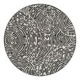 thumbnail image 1 of Unique Loom Outdoor Modern Collection Area Rug - Maze (6' 1" Round Black and White), 1 of 11