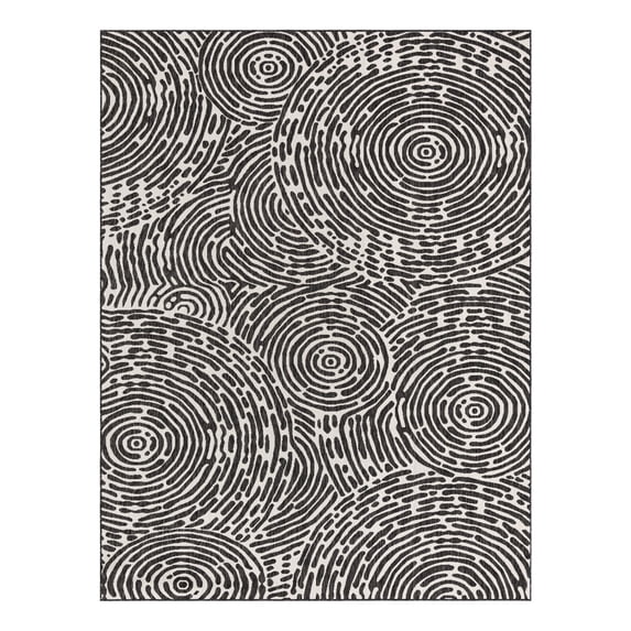 Unique Loom Outdoor Modern Collection Area Rug - Maze (9' x 12' Rectangle Black and White)