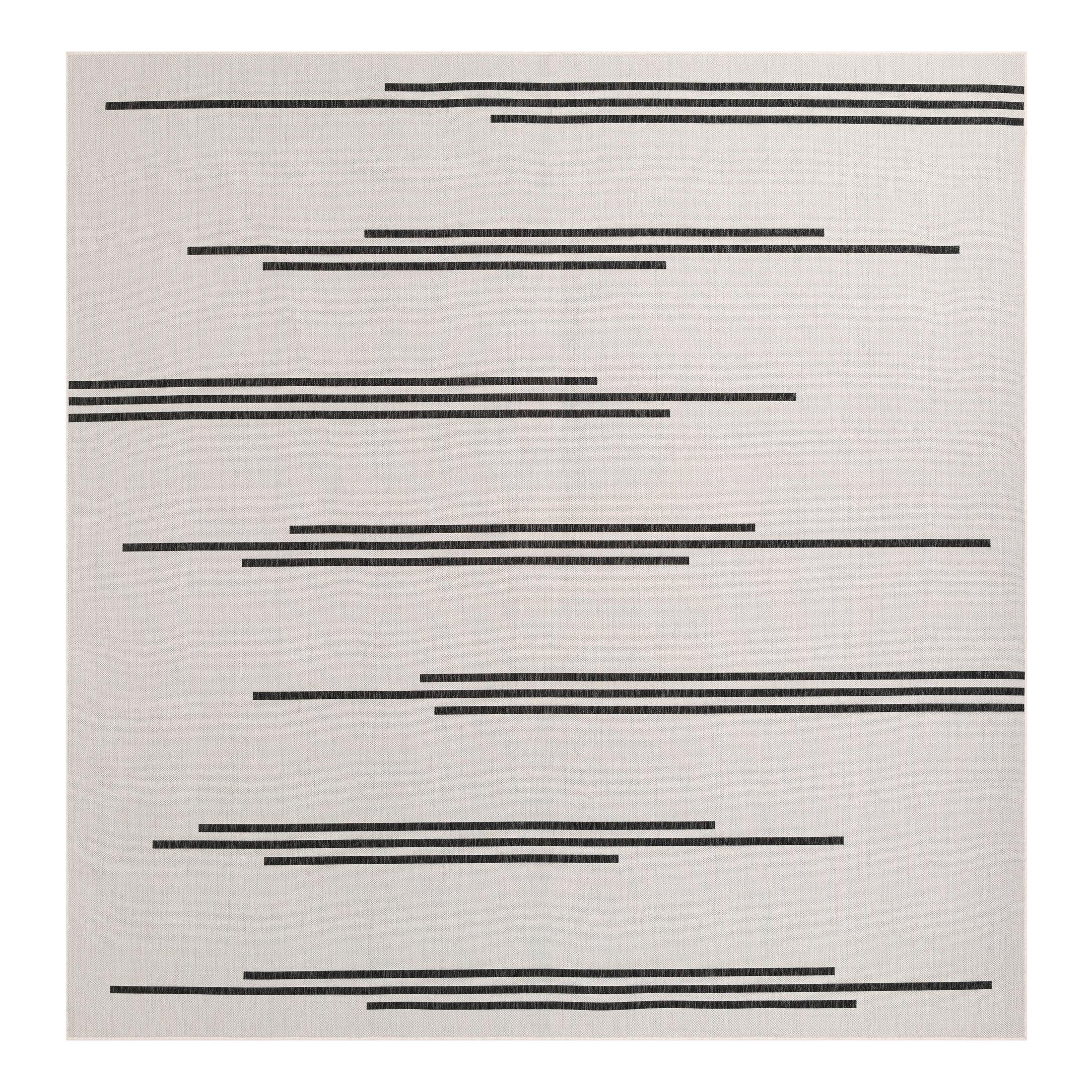 Unique Loom Outdoor Modern Collection Area Rug - Miranda (12' Square White and Black)