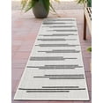 thumbnail image 1 of Unique Loom Outdoor Modern Collection Area Rug - Miranda (2' 7" x 12' Runner White and Black), 1 of 6