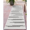 thumbnail image 1 of Unique Loom Outdoor Modern Collection Area Rug - Miranda (2' x 8' Runner White and Black), 1 of 6