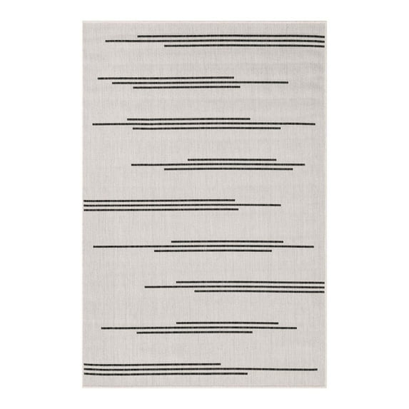 Unique Loom Outdoor Modern Collection Area Rug - Miranda (4' 1" x 6' 1" Rectangle White and Black)