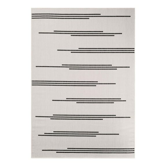 Unique Loom Outdoor Modern Collection Area Rug - Miranda (7' 1" x 10' Rectangle White and Black)