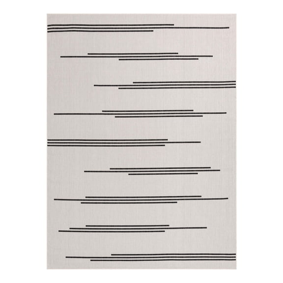 Unique Loom Outdoor Modern Collection Area Rug - Miranda (9' x 12' Rectangle White and Black)