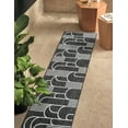 thumbnail image 1 of Unique Loom Outdoor Modern Collection Area Rug - Mod (2' x 6' 1" Runner Black and White), 1 of 6