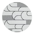thumbnail image 1 of Unique Loom Outdoor Modern Collection Area Rug - Mod (4' 1" Round White and Black), 1 of 10