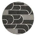 thumbnail image 1 of Unique Loom Outdoor Modern Collection Area Rug - Mod (6' 1" Round Black and White), 1 of 11