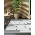 thumbnail image 1 of Unique Loom Outdoor Modern Collection Area Rug - Mod (7' 10" Square White and Black), 1 of 6
