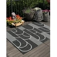 thumbnail image 1 of Unique Loom Outdoor Modern Collection Area Rug - Mod (9' x 12' Rectangle Black and White), 1 of 6