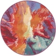 thumbnail image 1 of Unique Loom Outdoor Modern Collection Area Rug - Monteverde (3' 1" Round Multi/Green), 1 of 7