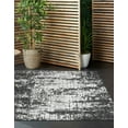thumbnail image 1 of Unique Loom Outdoor Modern Collection Area Rug - Nephele (10' Square Black and White), 1 of 6