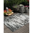 thumbnail image 1 of Unique Loom Outdoor Modern Collection Area Rug - Nephele (4' 1" x 6' 1" Rectangle Black and White), 1 of 6