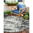 thumbnail image 1 of Unique Loom Outdoor Modern Collection Area Rug - Nephele (6' 1" Round Black and White), 1 of 6