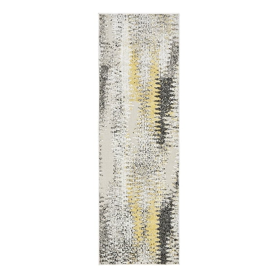 Unique Loom Outdoor Modern Collection Area Rug - New York (2' x 6' 1" Runner Ivory/Gray)