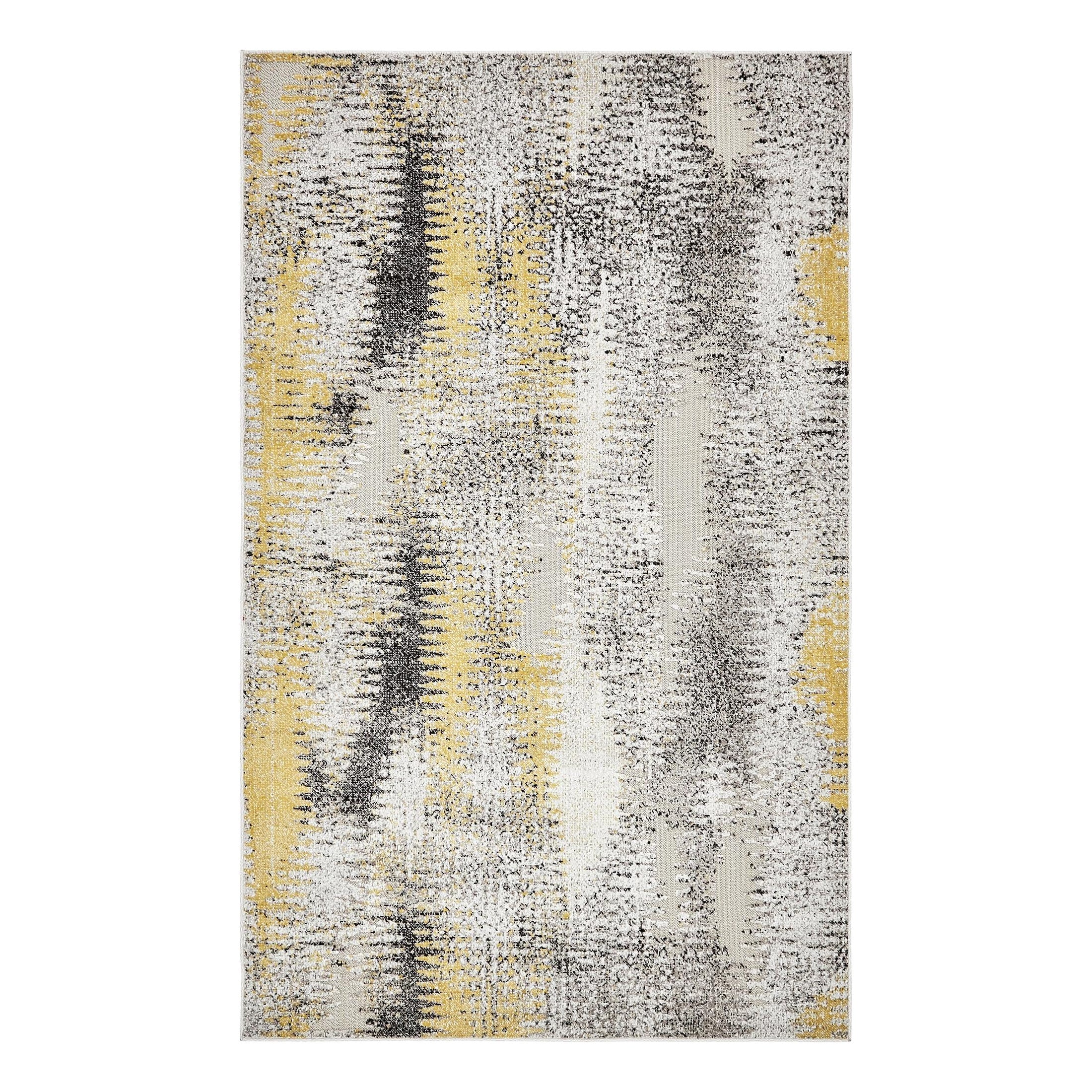 Ivory Abstract Synthetic 5x8 Outdoor Modern Rug