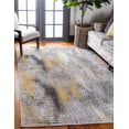 thumbnail image 1 of Unique Loom Outdoor Modern Collection Area Rug - New York (6' 1" x 9' Rectangle Ivory/Gray), 1 of 7