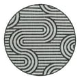thumbnail image 1 of Unique Loom Outdoor Modern Collection Area Rug - Nyx (3' 3" Round Black and White), 1 of 10