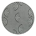 thumbnail image 1 of Unique Loom Outdoor Modern Collection Area Rug - Nyx (4' 1" Round Black and White), 1 of 10