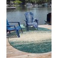 thumbnail image 1 of Unique Loom Outdoor Modern Collection Area Rug - Ombre (10' 8" Round Teal/Gray), 1 of 3