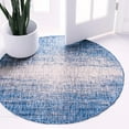 thumbnail image 1 of Unique Loom Outdoor Modern Collection Area Rug - Ombre (4' 1" Round Blue/Ivory), 1 of 7