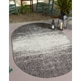 thumbnail image 1 of Unique Loom Outdoor Modern Collection Area Rug - Ombre (5' 3" x 8' Oval Charcoal Gray/Ivory), 1 of 7