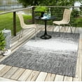 thumbnail image 1 of Unique Loom Outdoor Modern Collection Area Rug - Ombre (6' 1" x 9' Rectangle Charcoal Gray/Ivory), 1 of 6