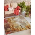 thumbnail image 1 of Unique Loom Outdoor Modern Collection Area Rug - Pine (6' 1" Square Multi/Brown), 1 of 7