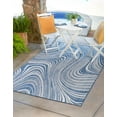 thumbnail image 1 of Unique Loom Outdoor Modern Collection Area Rug - Pool (4' 1" x 6' 1" Rectangle Blue/Ivory), 1 of 7