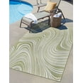 thumbnail image 1 of Unique Loom Outdoor Modern Collection Area Rug - Pool (8' x 11' 4" Rectangle Green/Ivory), 1 of 7